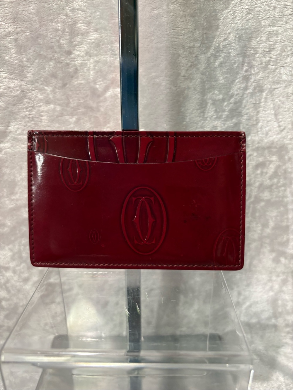 Cartier Must de Cartier Happy Birthday Card Holder Patent Leather Bordeaux